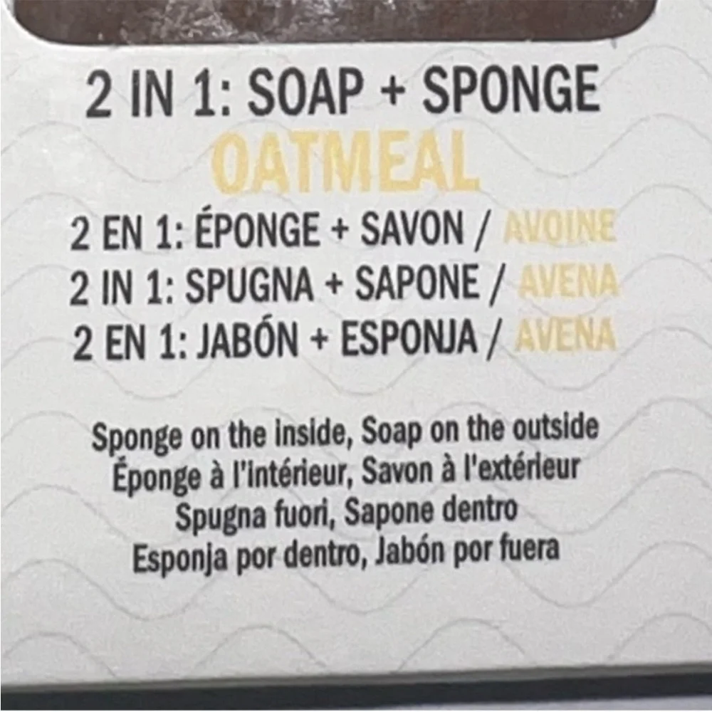 Afterspa 2 in 1 Exfoliating Oatmeal Soap + Bath Sponge New in Box